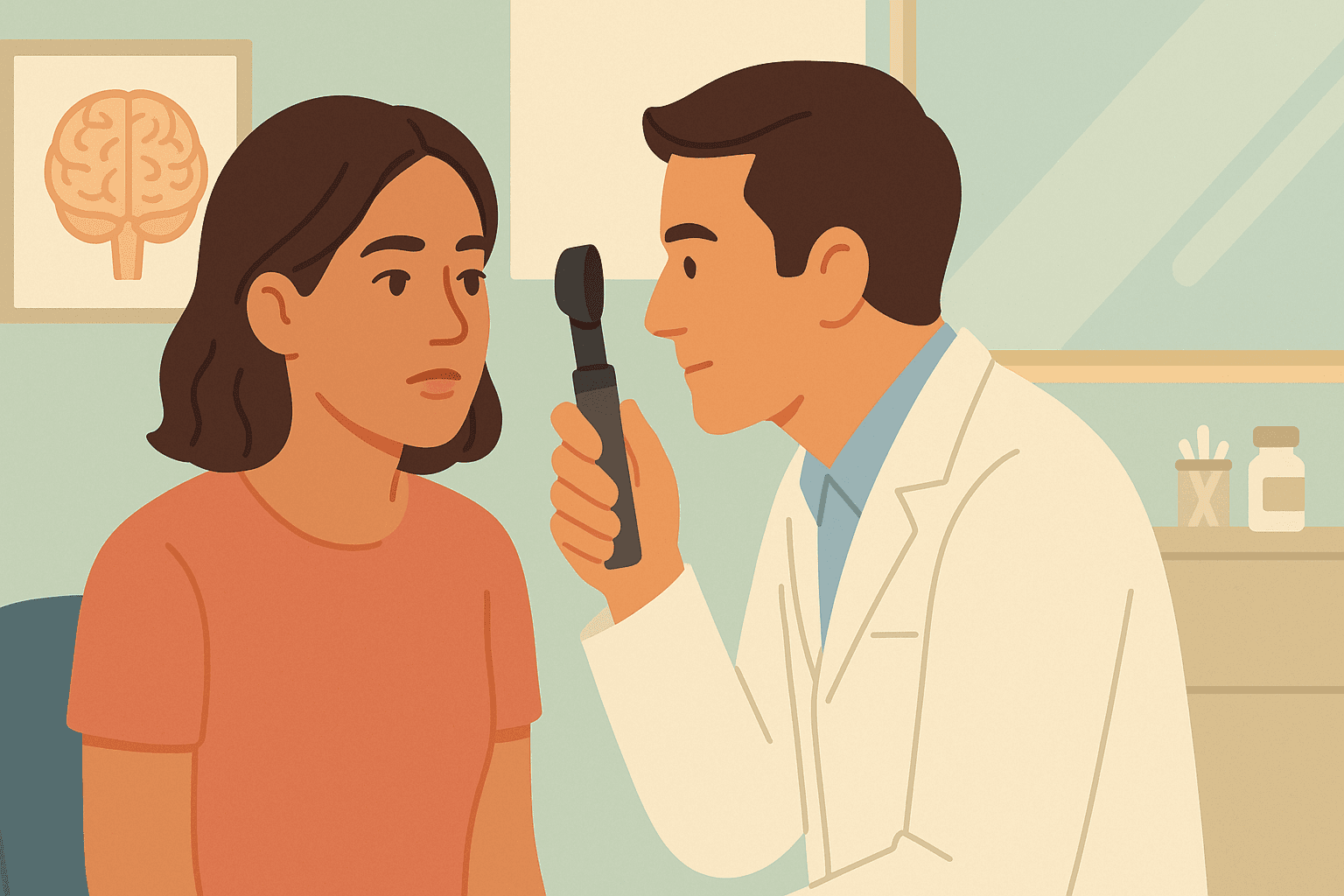 A neurologist assessing an IIH patient.