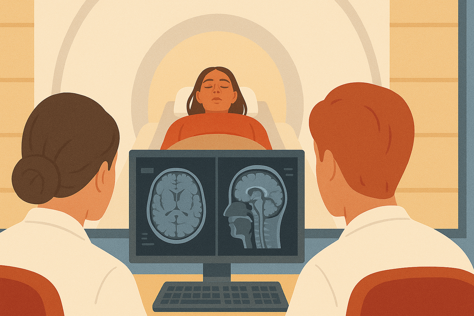 Lady being scanned in an MRI